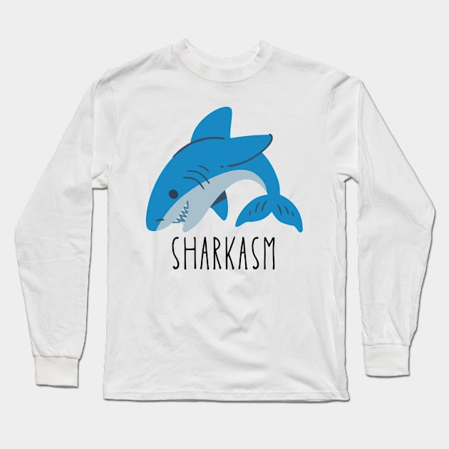 Sharkasm Long Sleeve T-Shirt by blueberrytheta